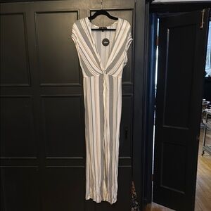 Lulus Striped V-Neck Maxi Dress